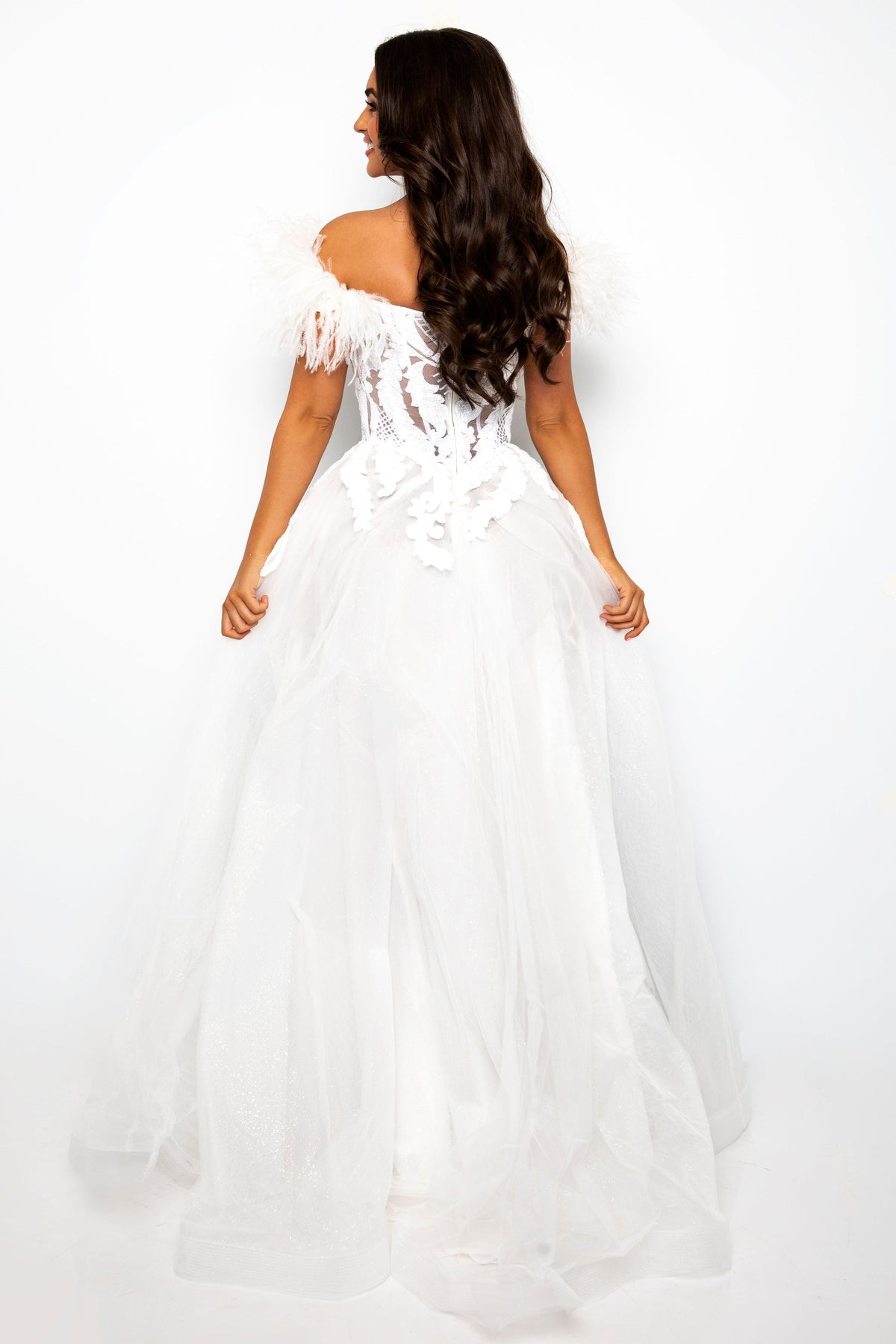 Ava Presley 39213 Formal Prom Long Sequin Feather Dress