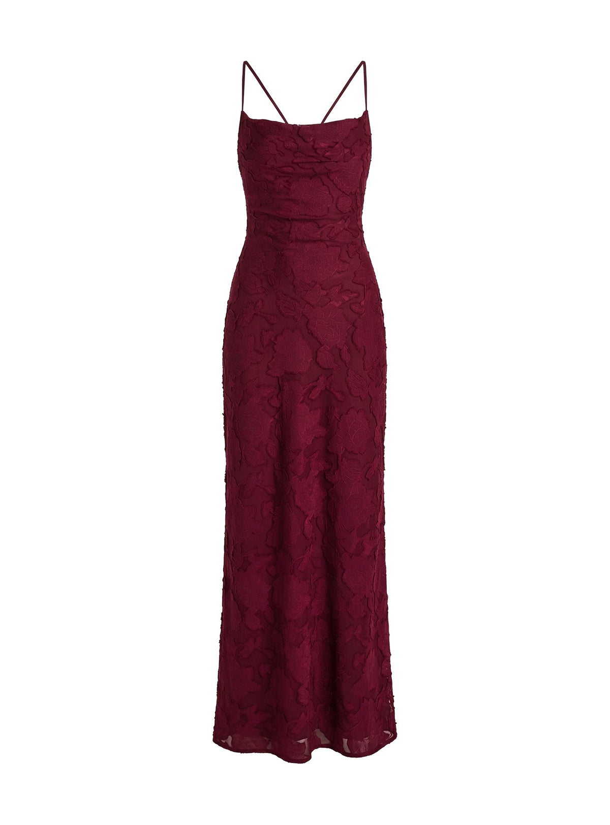 Celena Maxi Dress Burgundy Burnout