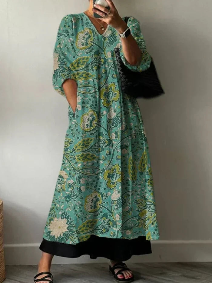 Elegant Floral Print Dress Paula