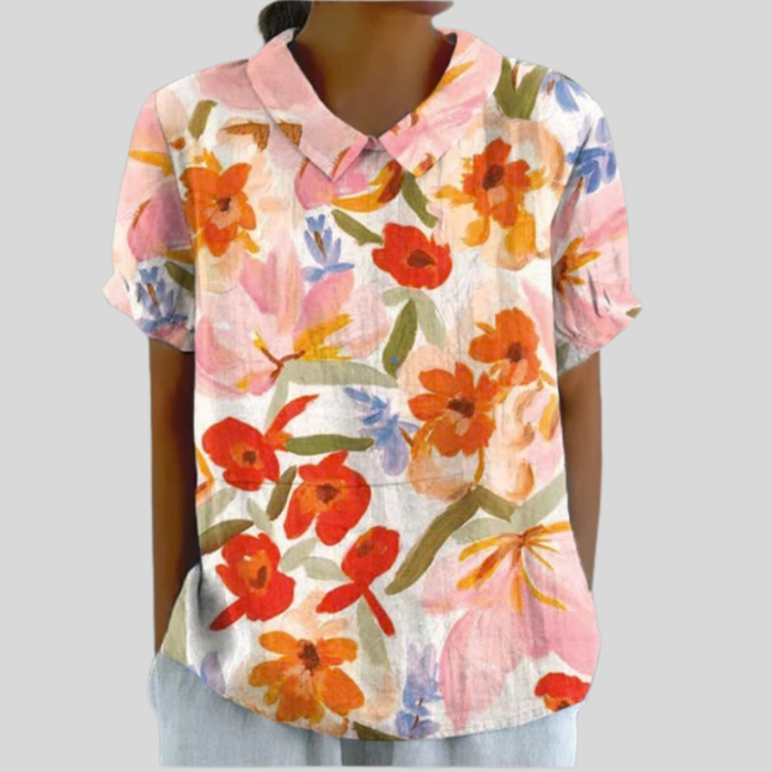 Évelyne | Expressive Floral Blouse
