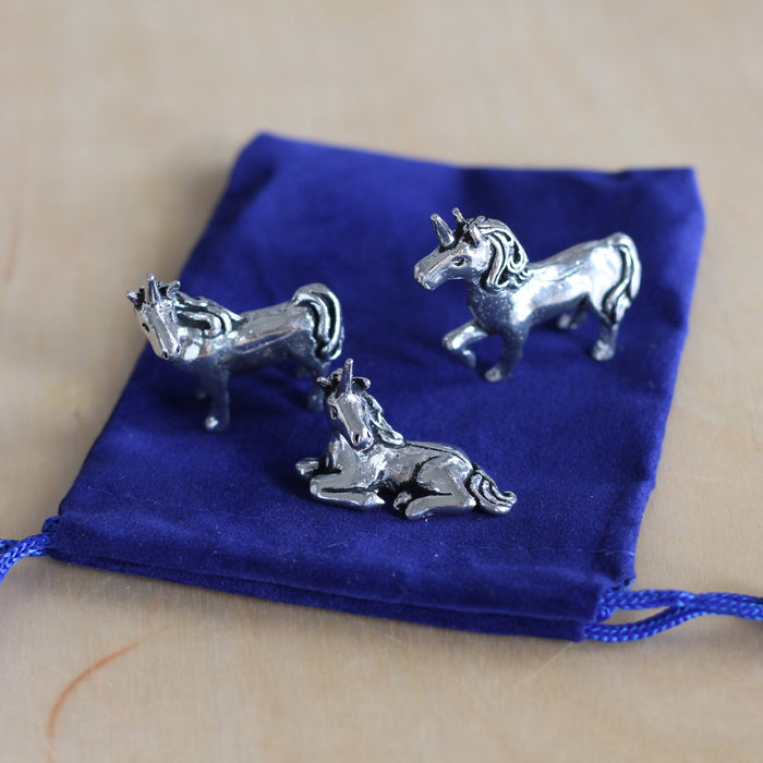 Handmade Pewter Mini Figurines | 3 pc. Unicorn Set image 5