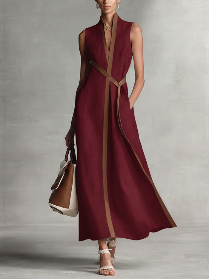 Margaux · Fluid Dress with Korean Collar