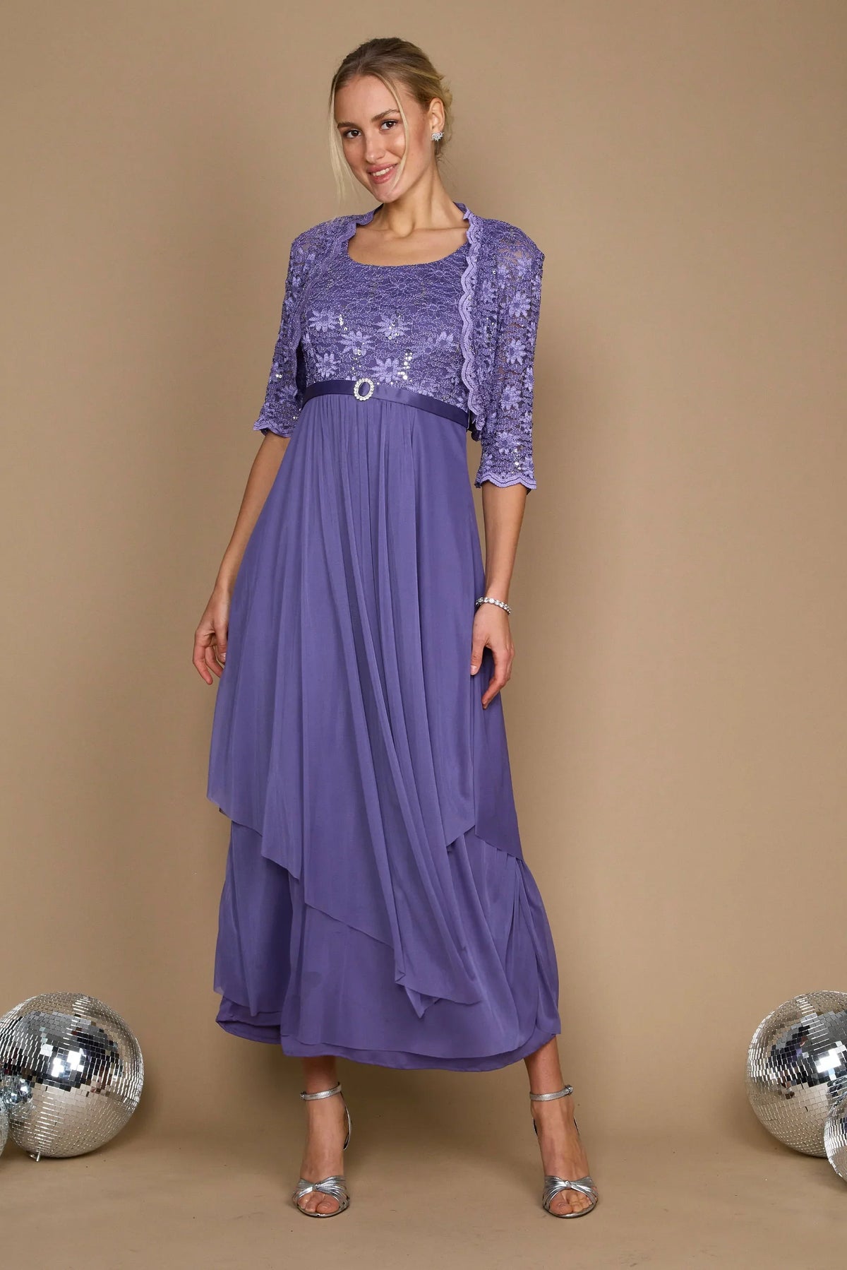 R&M Richards 7300W Plus Size Long Mother of the Bride Formal Jacket Dress