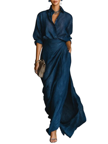 Sky · Shirt and Long Skirt Set