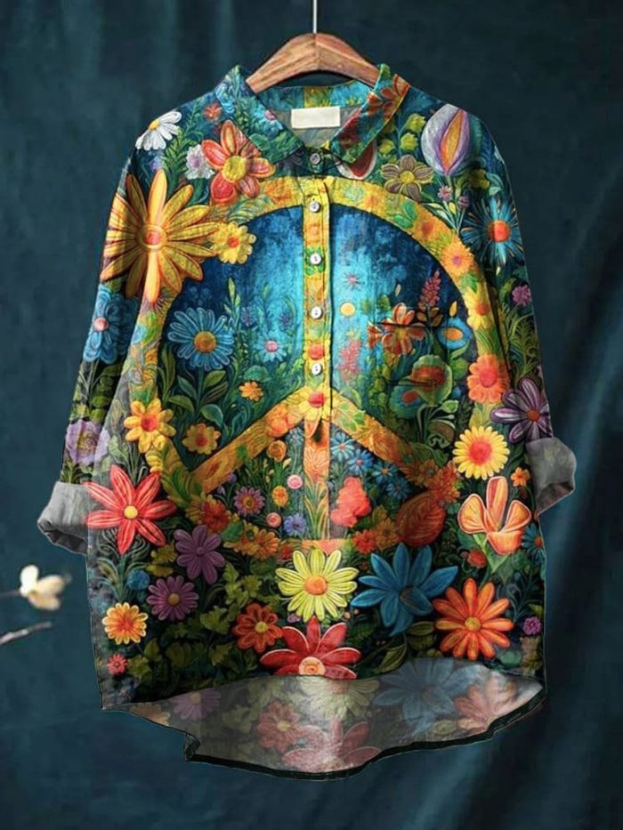 Sylvie | Casual Floral Print Shirt in Meadow for Women