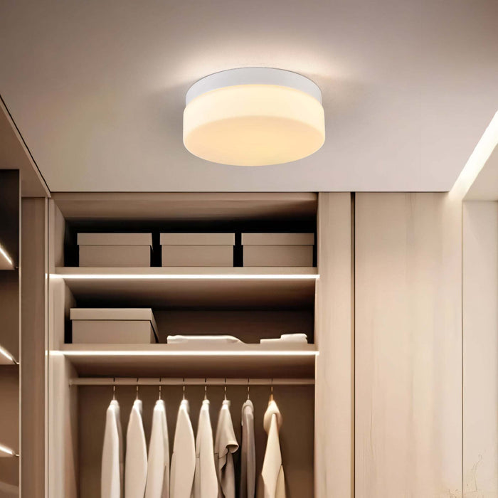 Modern 1 PACK LED flush mount ceiling light fixture with warm white illumination and dimming feature