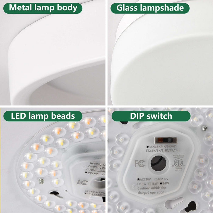 Modern 1 PACK LED flush mount ceiling light fixture with sleek design and acrylic diffuser