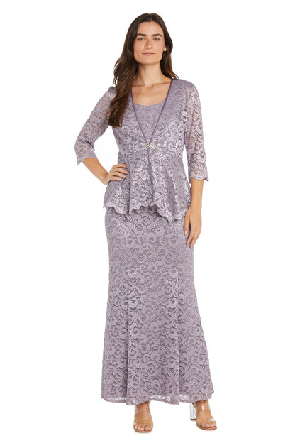 Glitter Long Jacket Dress Formal Petite R&M Richards 1985P