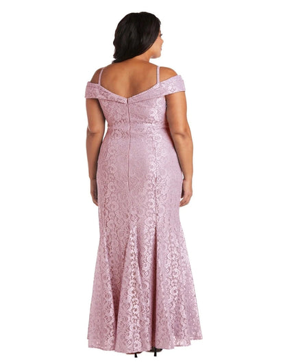 R&M Richards 2047W Formal Plus Size Long Lace Gown