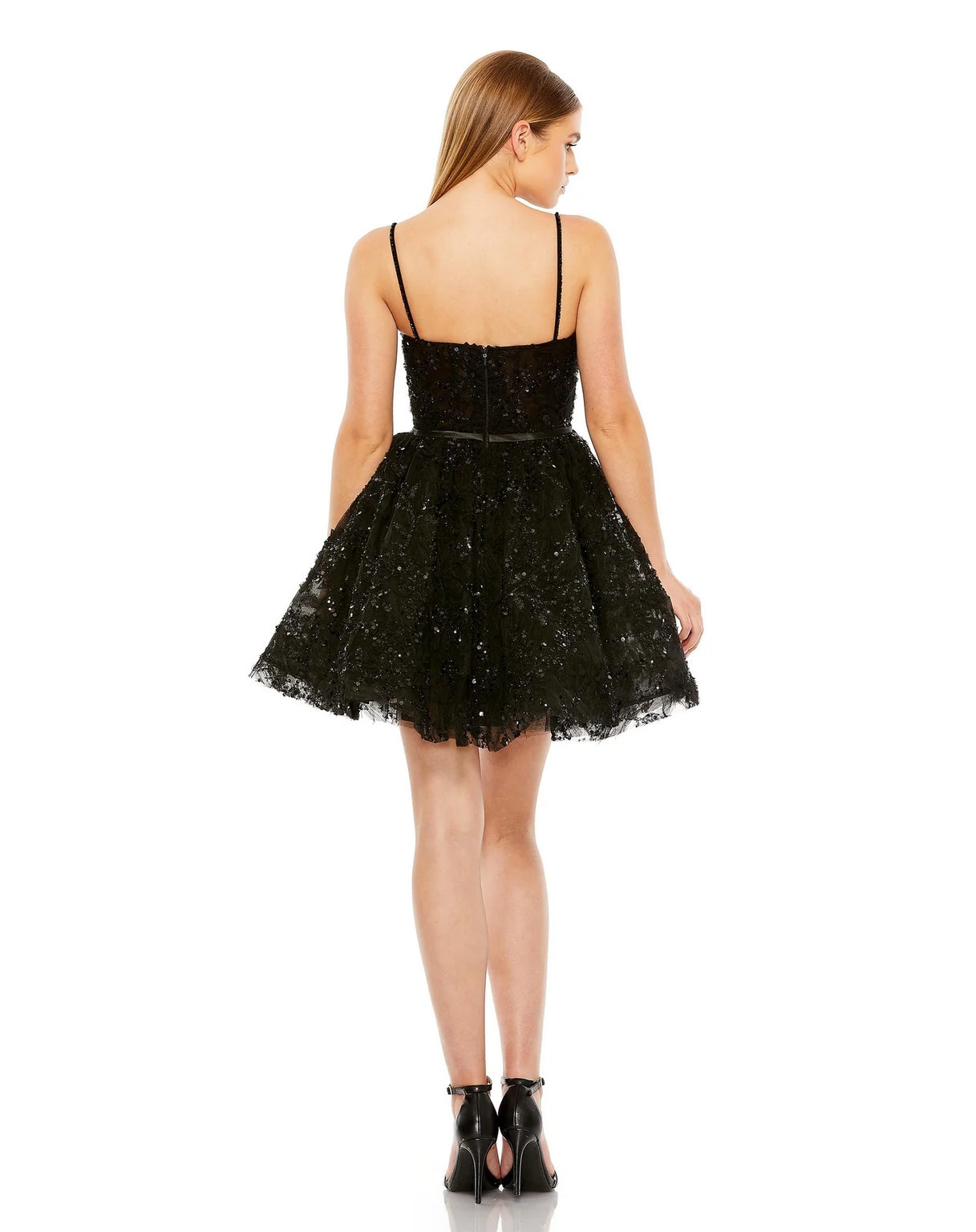 Beaded Strap Bustier Sequin Short Dress by Mac Duggal 20641