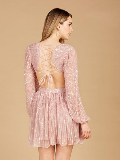 Lara Dresses 29288 Long Sleeve Cut Out Cocktail Dress