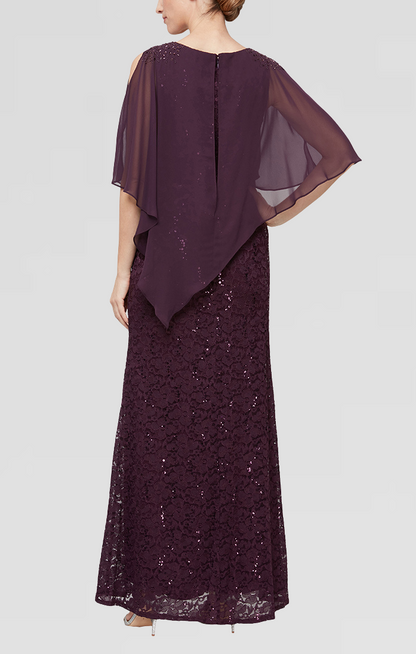 SL Fashions 9213121 Petite Long Lace Dress