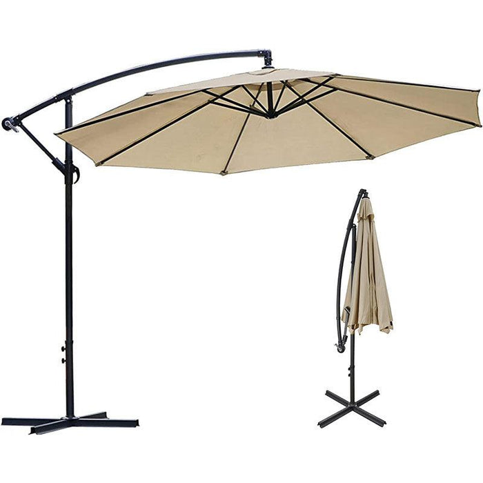 3m Side Patio Umbrella with weather-resistant polyester canopy and adjustable tilt mechanism outdoors