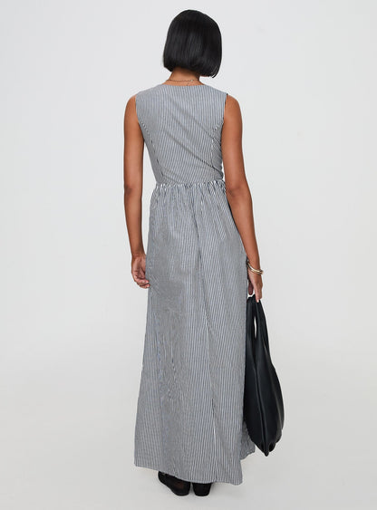 Pokey Maxi Dress Black / White Stripe Petite