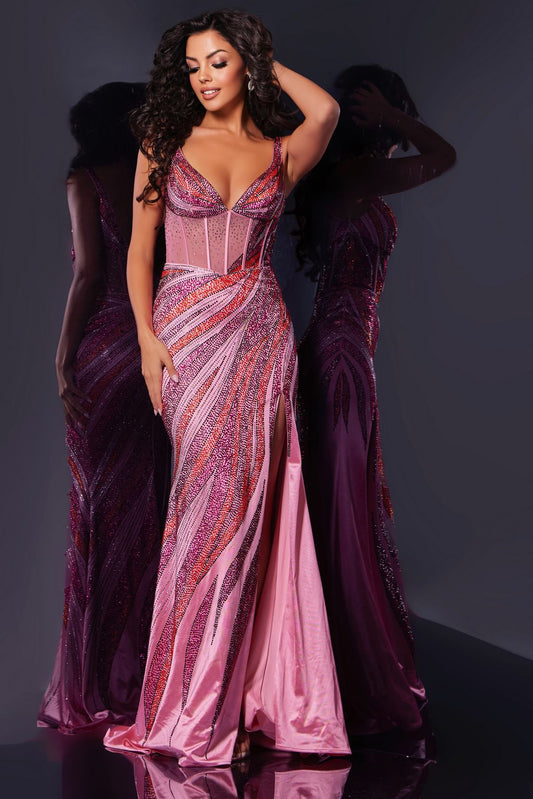 Jovani 44577 Long Intricate Beaded Formal Prom Dress