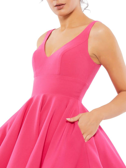 Short Flutter Sleeveless Cocktail Dress Flutter Sleeves Mac Duggal