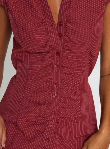 Arianwyn Mini Dress Burgundy