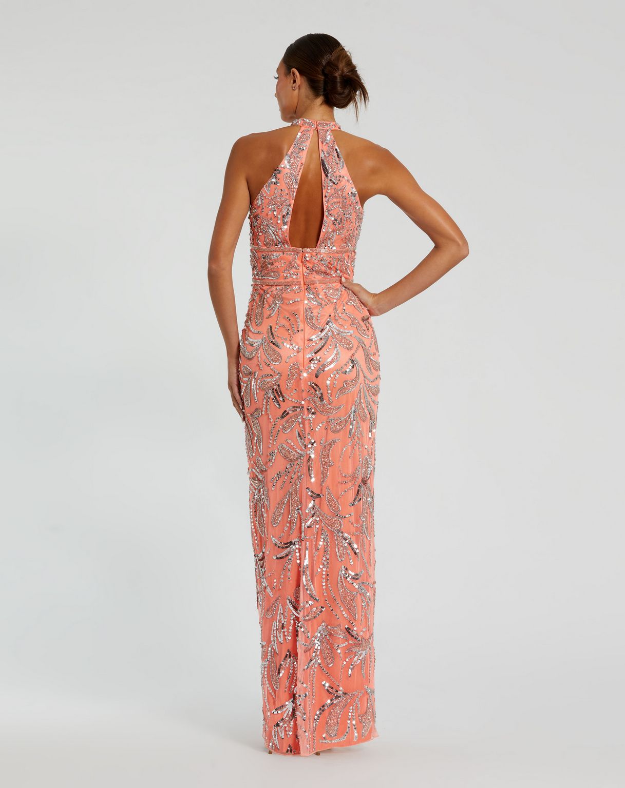 Long Fitted Slit Beaded Prom Formal Dress Fitted Slit Beaded Prom Mac Duggal 6030