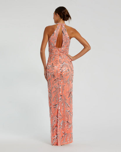 Long Fitted Slit Beaded Prom Formal Dress Fitted Slit Beaded Prom Mac Duggal 6030