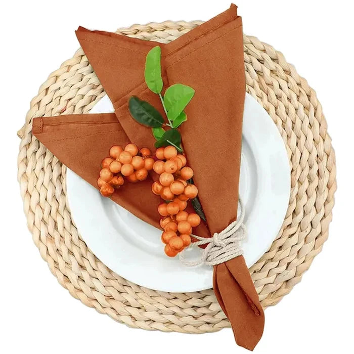6/12PCS 40x40cm Cotton Linen Cloth Napkins
