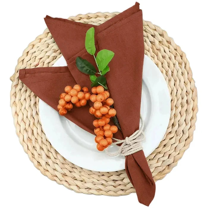 6/12PCS 40x40cm Cotton Linen Cloth Napkins