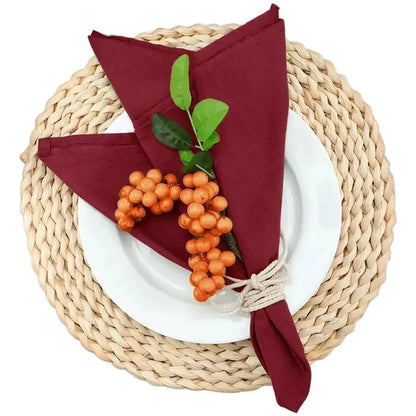6/12PCS 40x40cm Cotton Linen Cloth Napkins