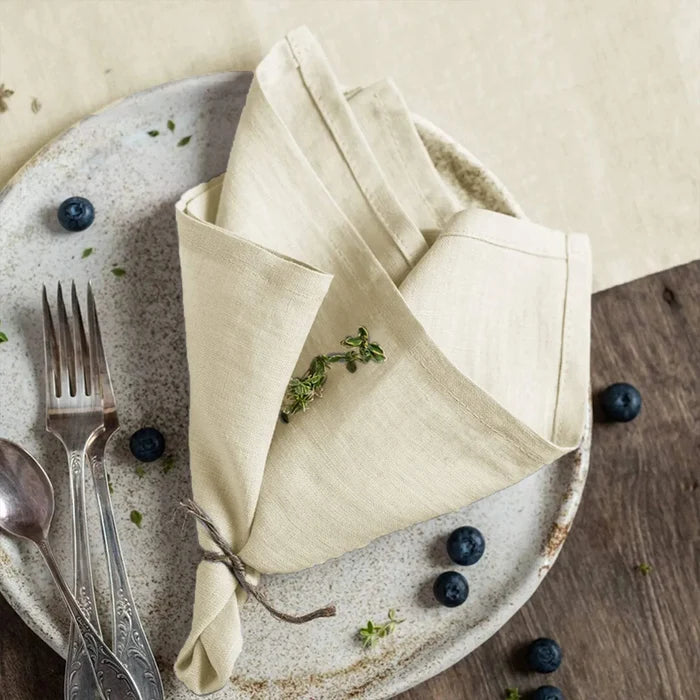 6/12PCS 40x40cm Cotton Linen Cloth Napkins