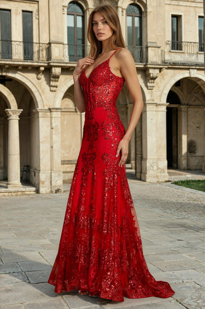Fitted Corset Long Formal Prom Dress For Formal Event