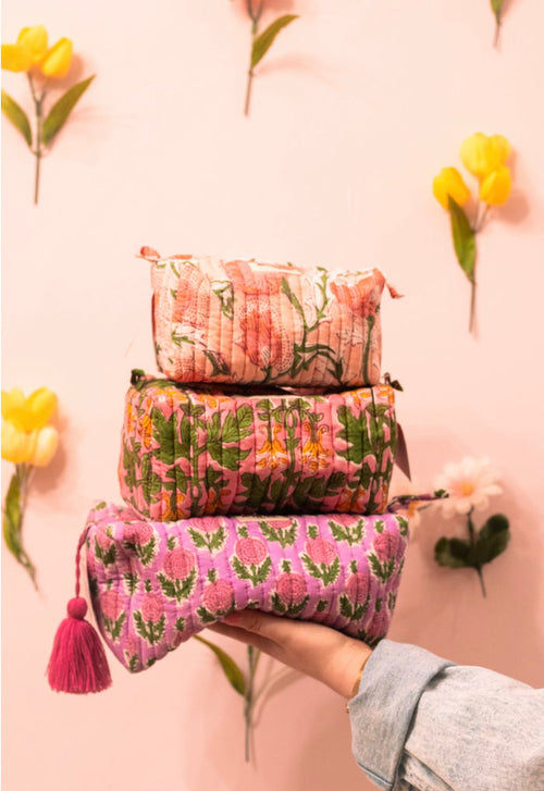 Medium Quilted Makeup Bag