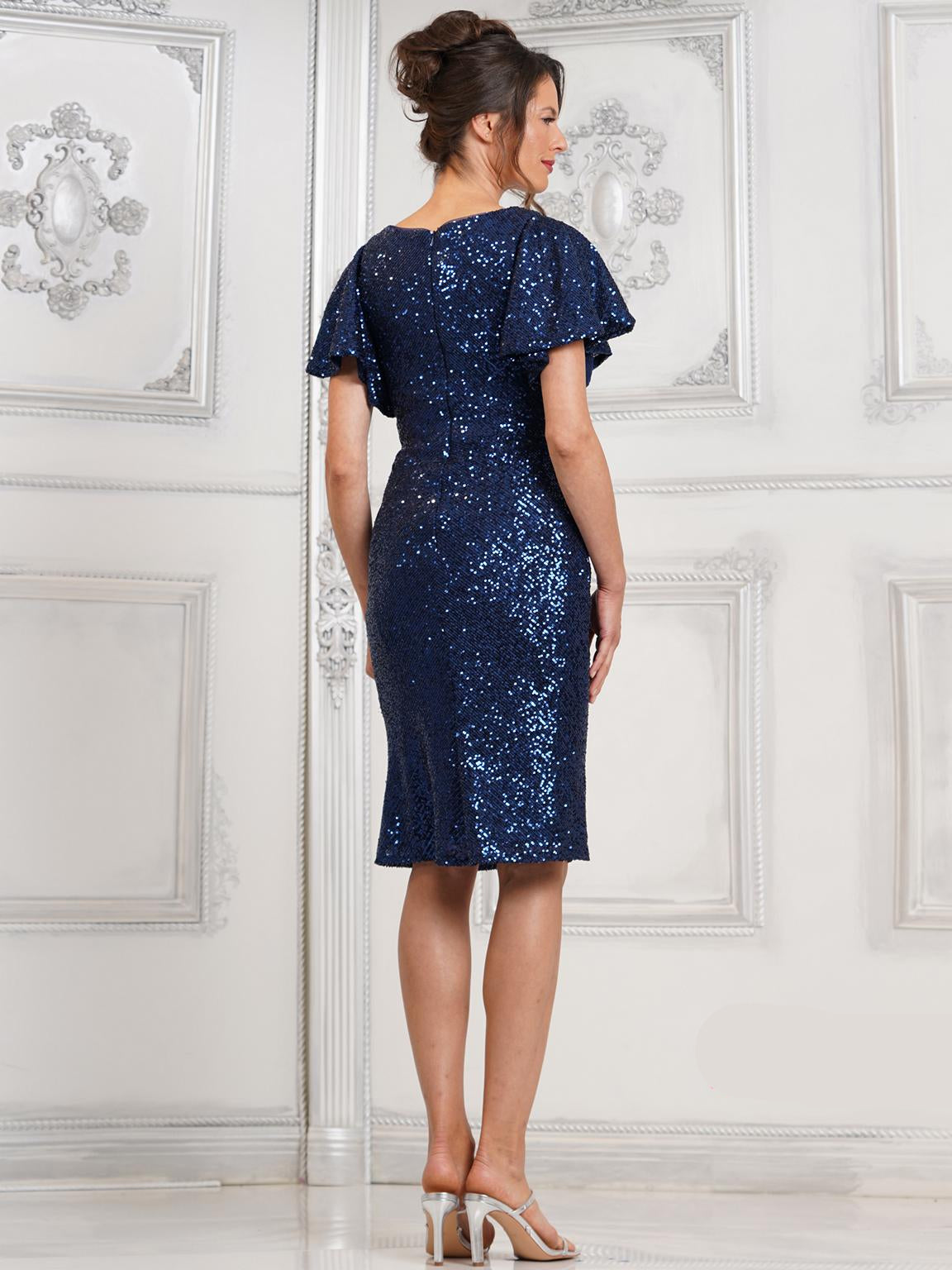 Marsoni M318S Short Sequin Cocktail Mother of the Bride Dress
