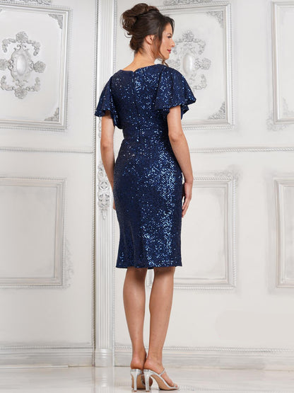 Marsoni M318S Short Sequin Cocktail Mother of the Bride Dress