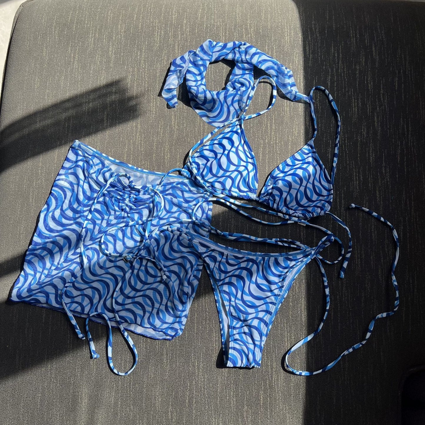 Drawstring Strap Bikini Set