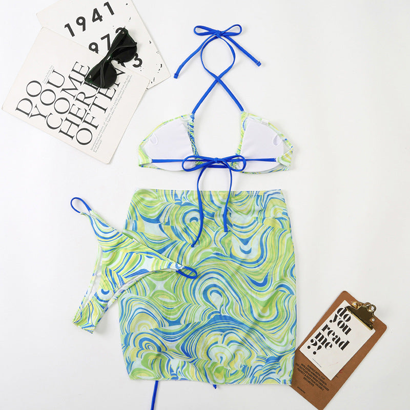 Mesh Slit Bikini Set