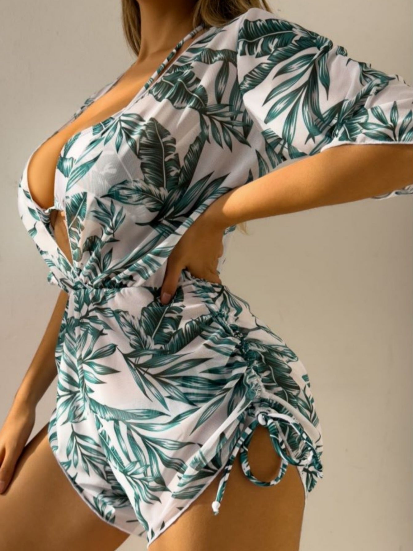 Leaf Print Bikini Set