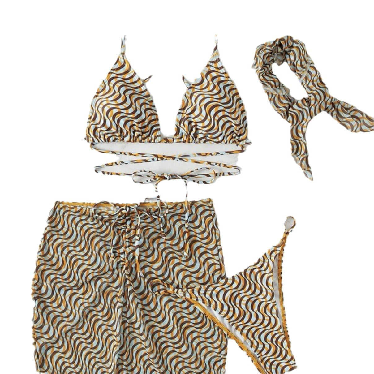Drawstring Strap Bikini Set