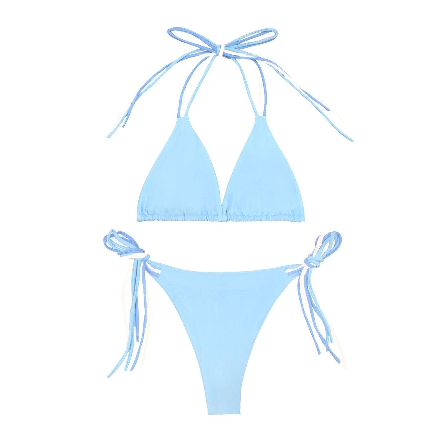 Halter Slit Bikini Set