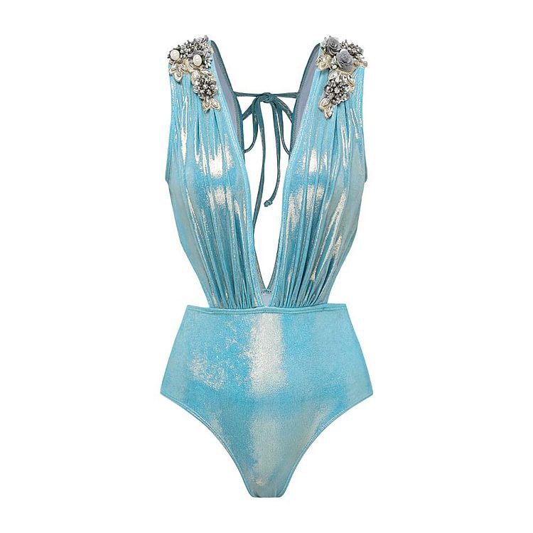 Halterneck Open Back One-Piece Swimsuit