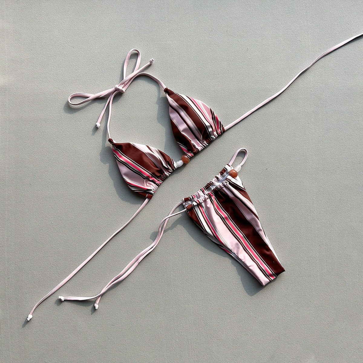 Patchwork Slit Bikini Set
