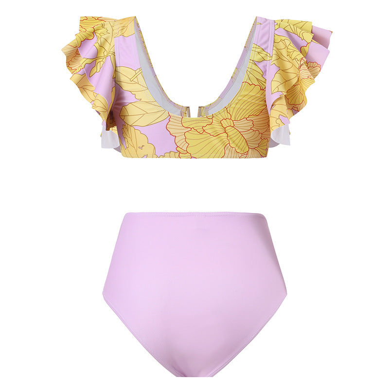 French Retro One-Piece Swimsuit