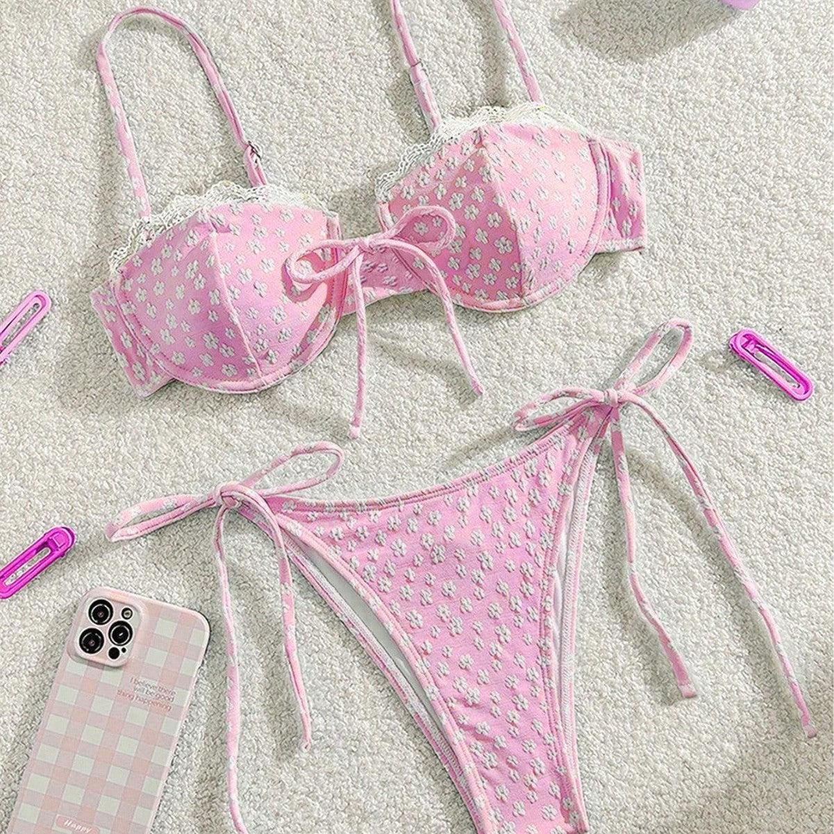 Print Halter Bikini Set