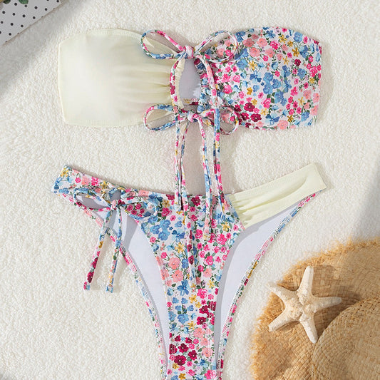 Lace-Up One-Piece Swimsuit
