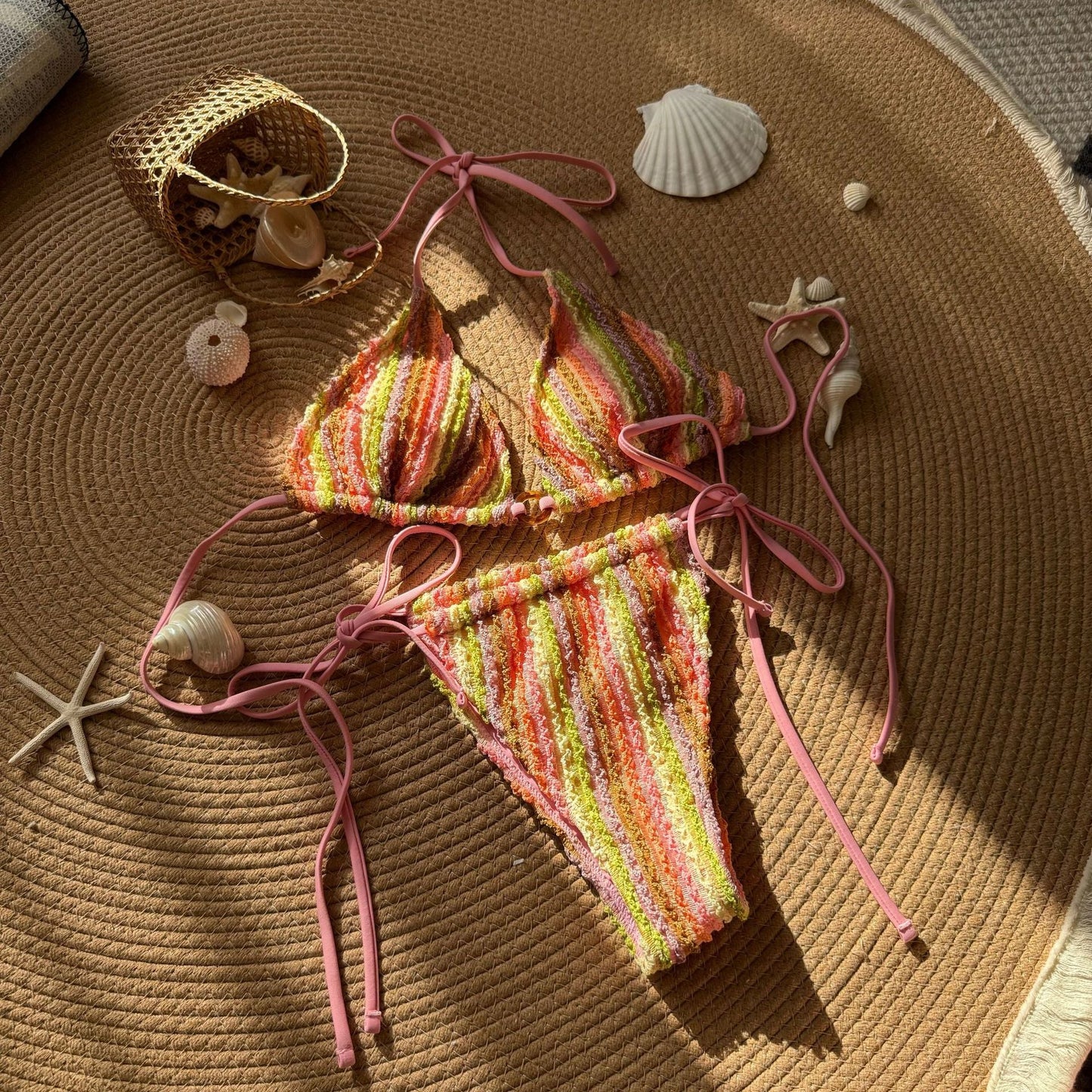 Colorblock Bikini Set