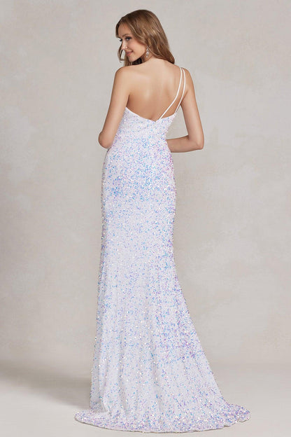Nox Anabel R1202 Long One Shoulder Formal Prom Gown
