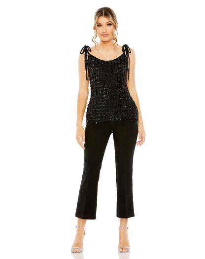 Formal Spaghetti Strap Beaded Top Beaded Bodice Mac Duggal R5697