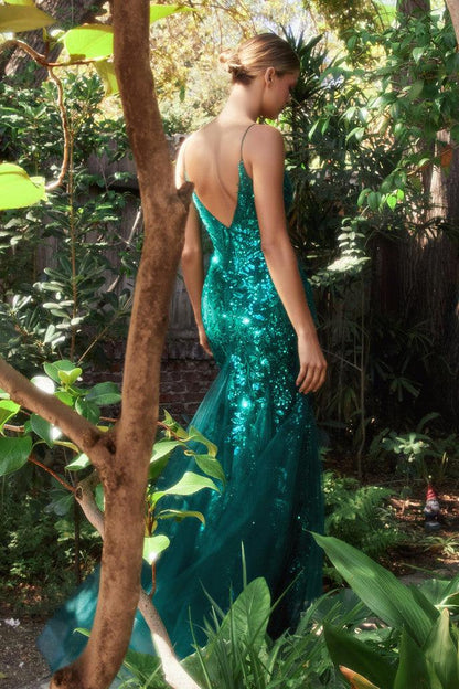 Andrea & Leo A1118 Beaded Lace Applique Mermaid Prom Gown