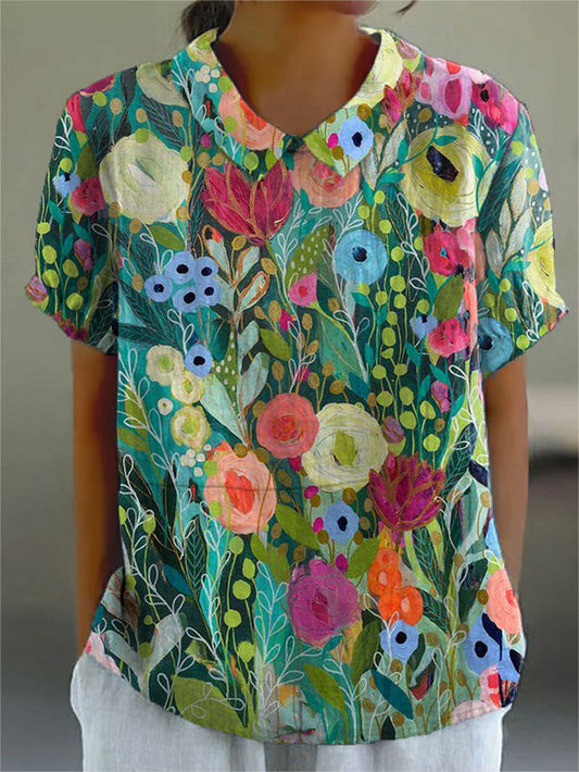 Allie | Watercolor Floral Shirt