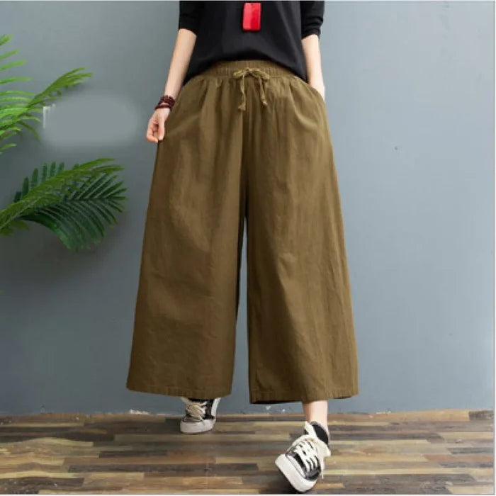 AMELINA – PLEATED LINEN PANTS WITH COMFORTABLE FIT