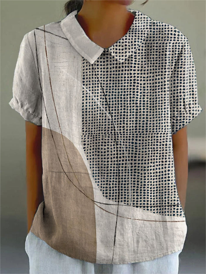 Anna | Shirt with Abstract Dots and Lines