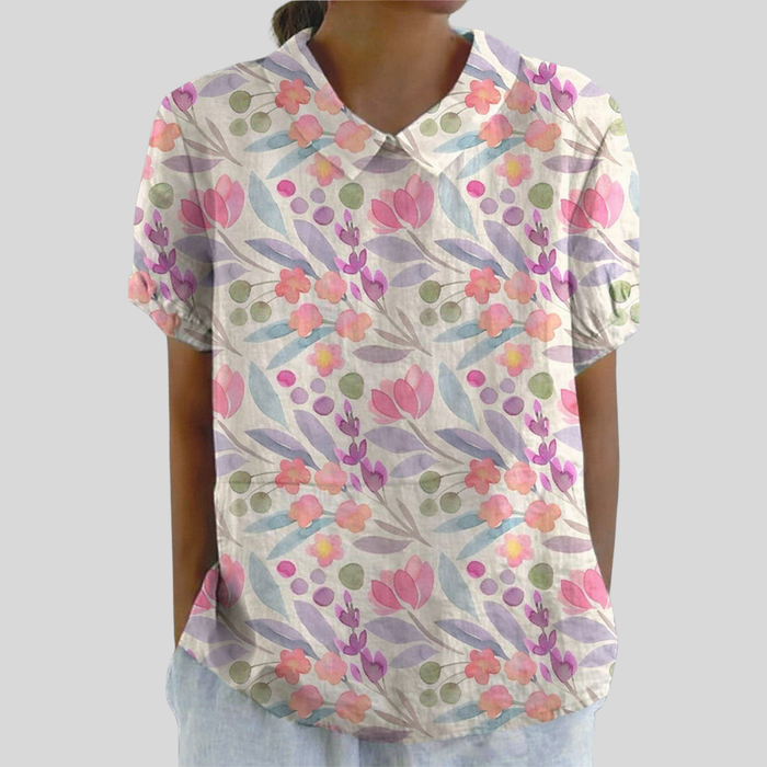 Aurélie | Graphic Floral Print Blouse