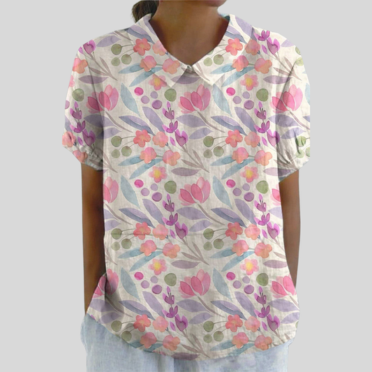 Aurélie | Graphic Floral Print Blouse